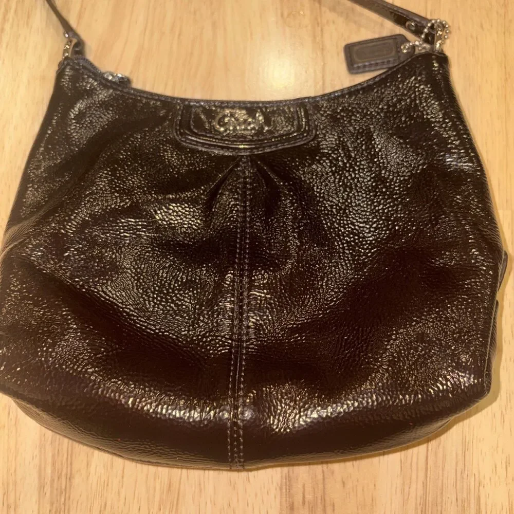 Coach F48252 Ashley Mahogany Brown Patent Leather Y2K Limited Edition Crossbody